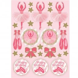 Ballerina Stickers (4 Sheets) | Ballerina Party Supplies