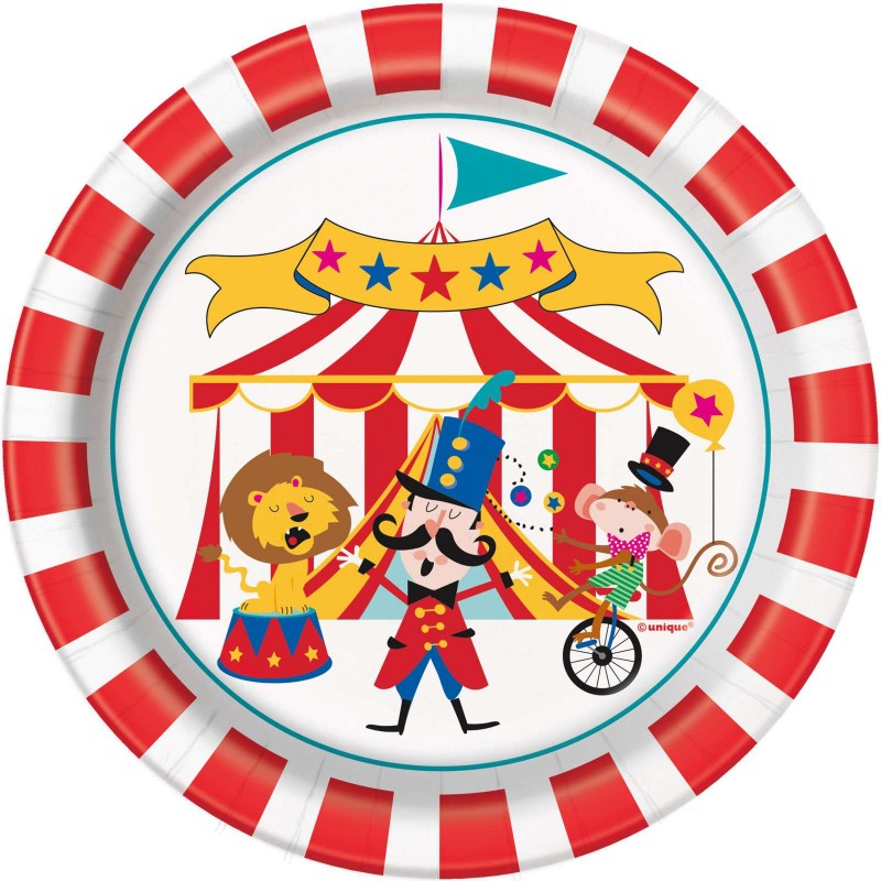 Circus Carnival Small Plates (Pack of 8) | Discontinued Party Supplies