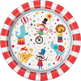 Circus Carnival Large Plates (Pack of 8) | Circus Party Supplies