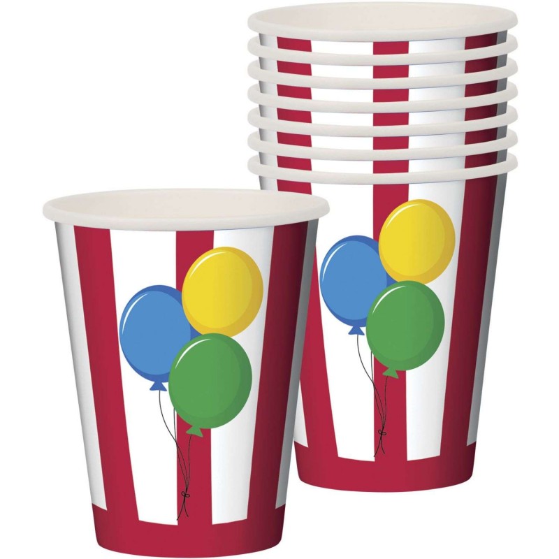 Circus Time Paper Cups (Pack of 8) | Circus Party Supplies