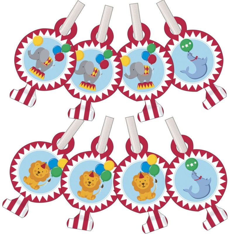 Circus Time Party Blowers (Pack of 8) | Circus Party Supplies