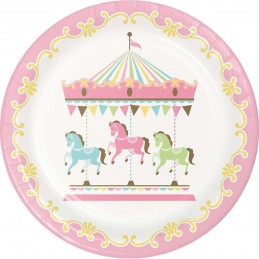 Set of 2 Pink Carousel Horse Jumbo 48 Foil Party Balloons