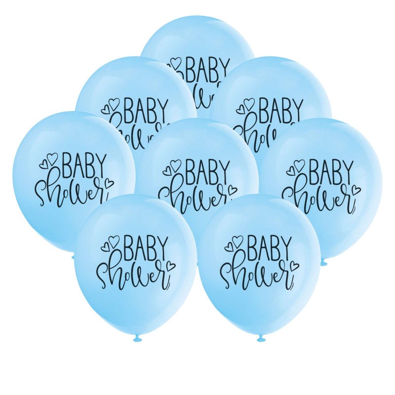 Blue Baby Shower Balloons (Pack of 8) | Baby Shower Balloons Party Supplies