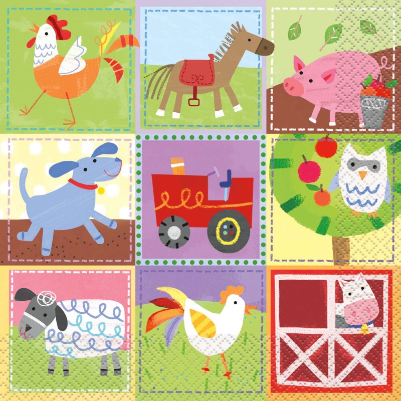 Farm Party Large Napkins (Pack of 16) | Farm Party Party Supplies