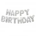 Silver Foil Happy Birthday Balloon Banner (Air Fill)