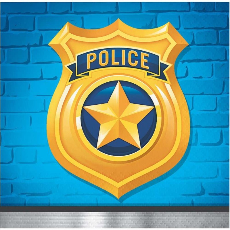 Police Party Small Napkins (Pack of 16) | Police Party Supplies