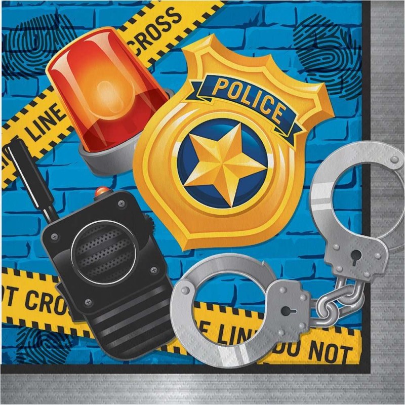 Police Party Large Napkins (Pack of 16) | Police Party Supplies