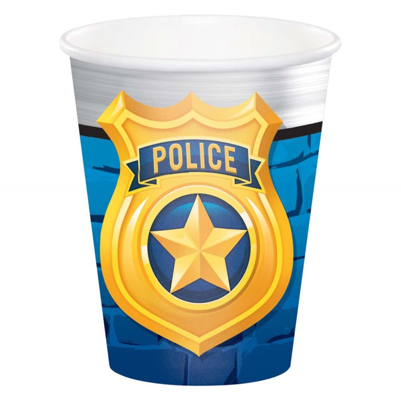Police Party Paper Cups (Pack of 8) | Police Party Supplies