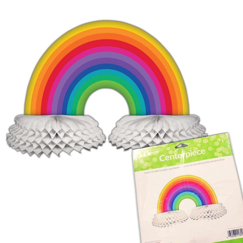 Rainbow Cloud Honeycomb Centrepiece | Unicorn Party Supplies