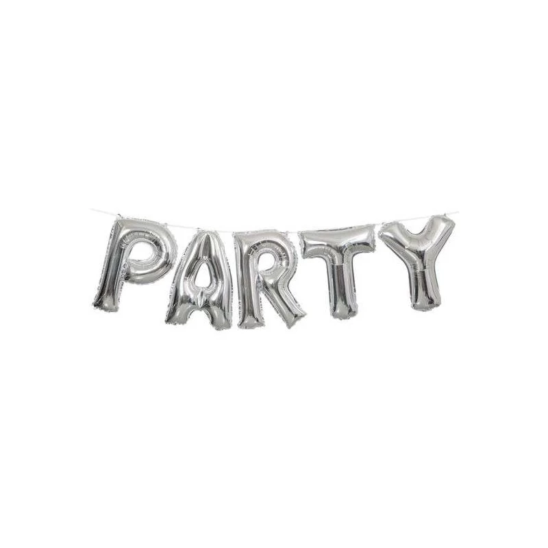 Silver Party Foil Letter Balloon Banner | Letter Balloons Party Supplies
