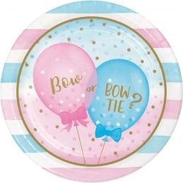 Gender Reveal Balloons Large Plates (Pack of 8) | Gender Reveal Party Supplies
