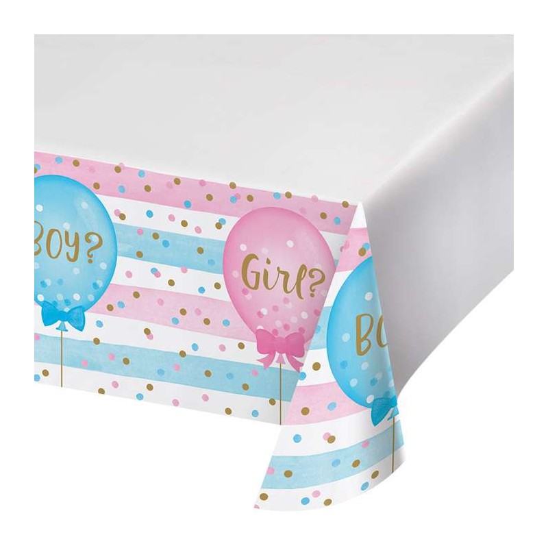 Gender Reveal Balloons Plastic Tablecloth | Gender Reveal Party Supplies