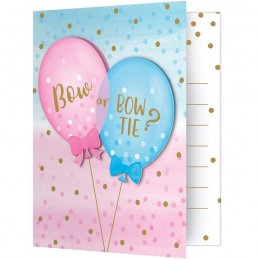 Gender Reveal Balloons Party Invitations (Pack of 8) | Gender Reveal Party Supplies