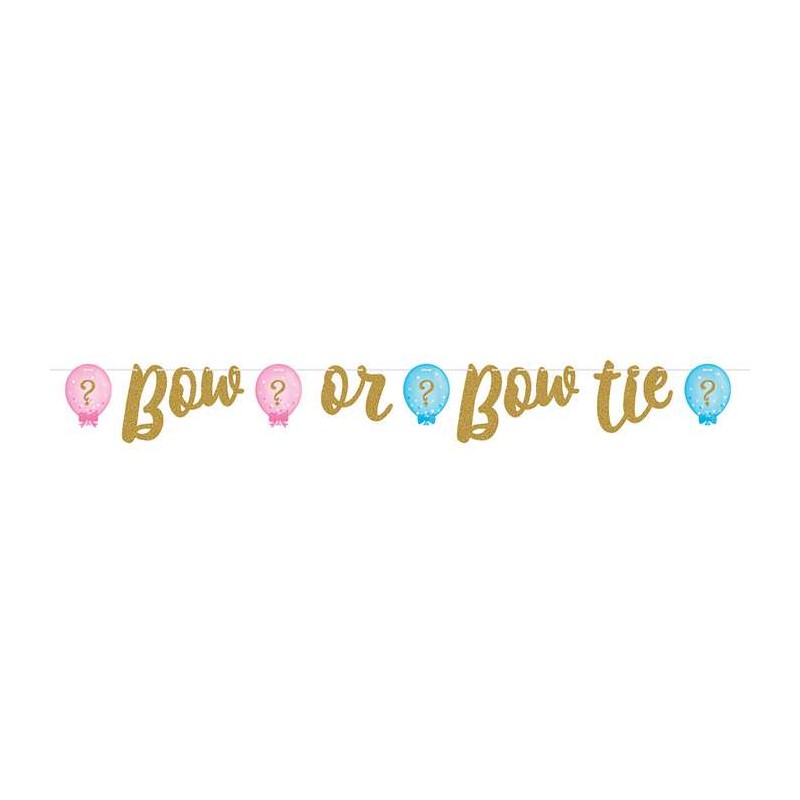 Gender Reveal Balloons Glitter Ribbon Banner Gender Reveal Balloons Glitter Ribbon Banner