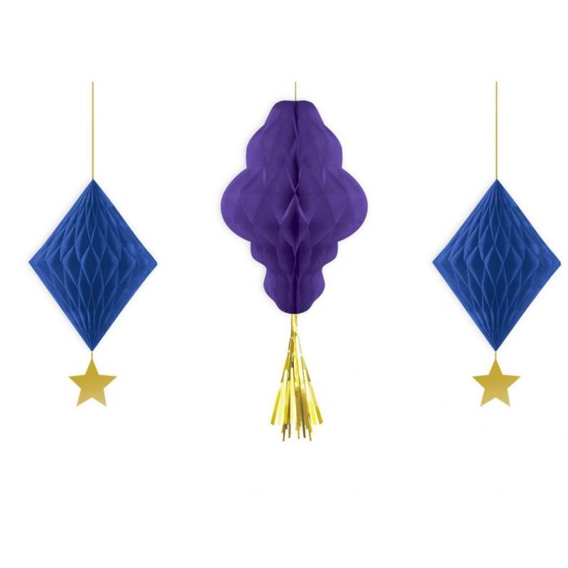 Eid Honeycomb Decorations (Set of 3) | Discontinued Party Supplies