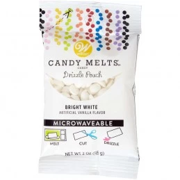 Wilton Bright White Candy Melts Drizzle Pouch (56g) | Discontinued Party Supplies