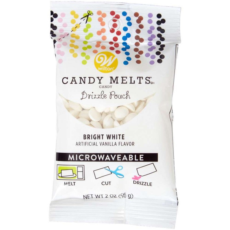 Wilton Bright White Candy Melts Drizzle Pouch (56g) | Discontinued Party Supplies