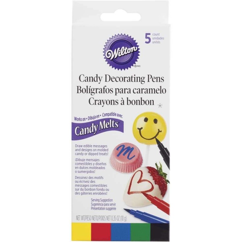 Wilton Primary Candy Decorating Pens (Set of 5) | Wilton Party Supplies