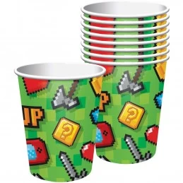 Gaming Party Cups (Pack of 8) | Video Game Party Supplies