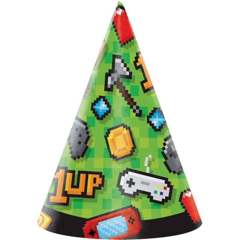 Video Game Party Hats (Pack of 8) Video Game Party Hats (Pack of 8)