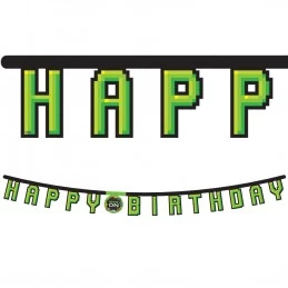Gaming Party Happy Birthday Banner | Video Game Party Supplies
