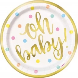 Oh Baby! Baby Shower Small Plates (Pack of 8) | Oh Baby Party Supplies