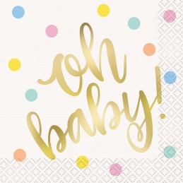 Oh Baby! Baby Shower Small Napkins (Pack of 16) | Oh Baby Party Supplies