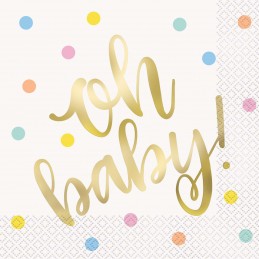 Oh Baby! Baby Shower Large Napkins (Pack of 16) | Oh Baby Party Supplies