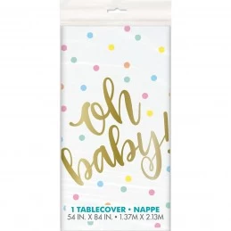 Oh Baby! Baby Shower Plastic Tablecover | Oh Baby Party Supplies