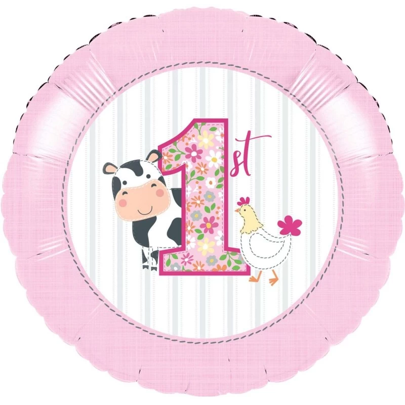 Farm 1st Birthday Girl Foil Balloon | Discontinued Party Supplies