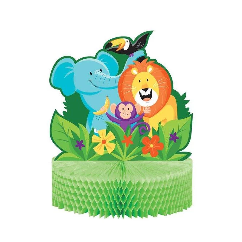 Jungle Safari Honeycomb Centrepiece | Jungle Animals Party Supplies