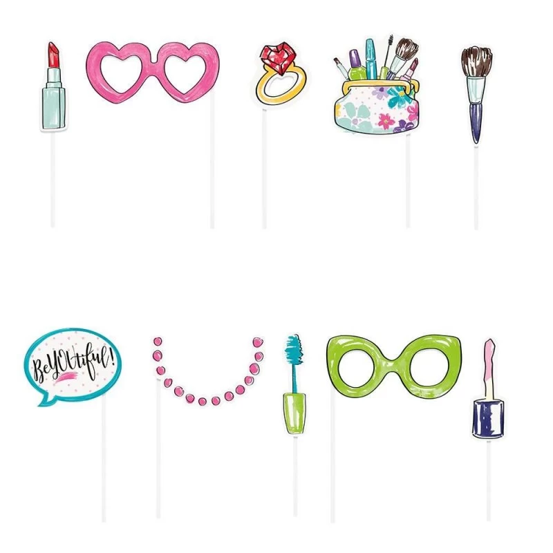 Spa Party Photo Props (Set of 10) | Spa Party Party Supplies