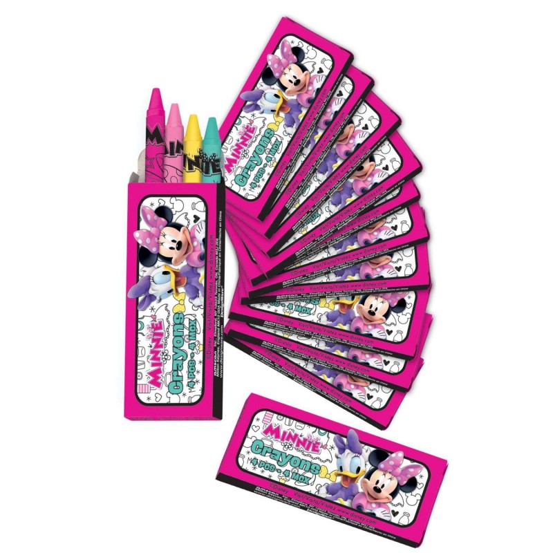 Minnie Mouse Mini Crayon Boxes (Pack of 12) | Minnie Mouse Party Supplies