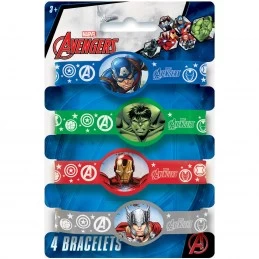 Avengers Rubber Wristbands (Pack of 4) | Avengers Party Supplies