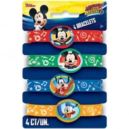 Mickey Mouse Rubber Wristbands (Set of 4) | Mickey Mouse Party Supplies