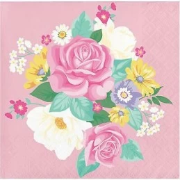 Floral Tea Party Small Napkins (Pack of 16) | Floral Tea Party Party Supplies