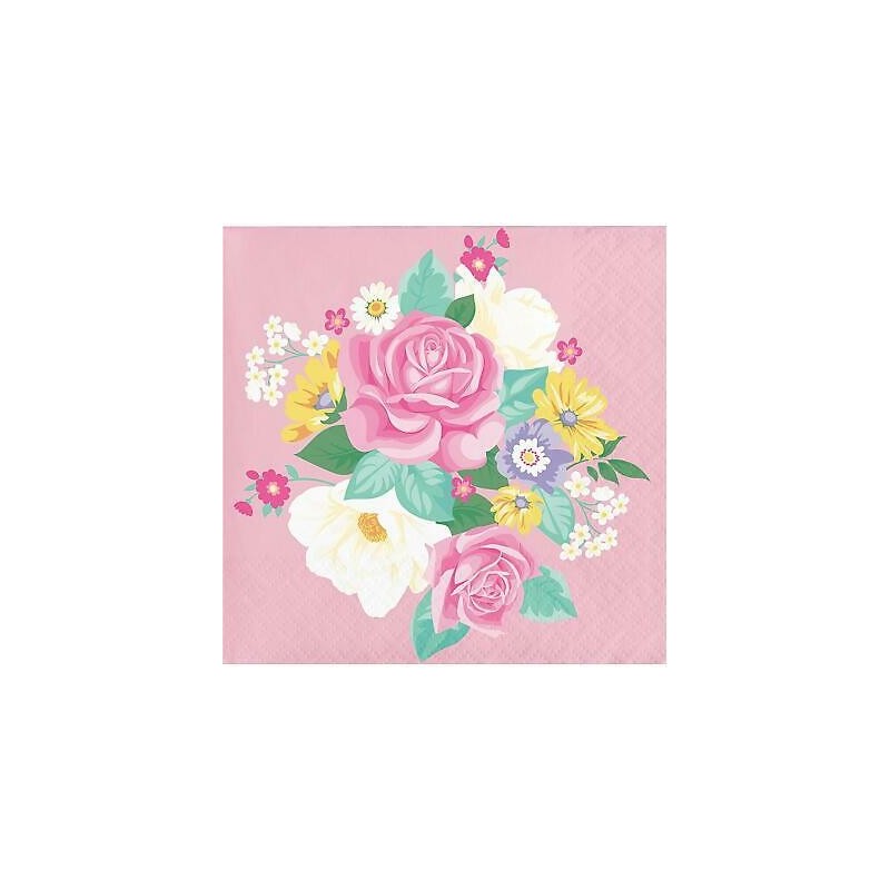 Floral Tea Party Small Napkins (Pack of 16) | Floral Tea Party Party Supplies