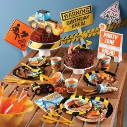 Construction Big Dig Large Plates (Pack of 8) | Construction Party Supplies