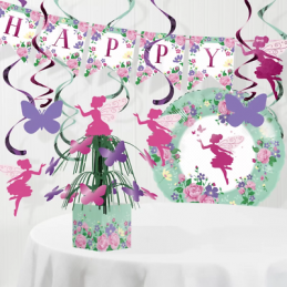 Floral Fairy Sparkle Happy Birthday Banner | Fairies Party Supplies