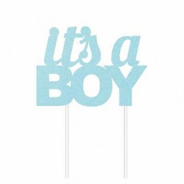 It's A Boy Blue Glitter Cake Topper | Decorations Party Supplies