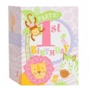 Girls Safari 1st Birthday Party Invitations (Pack of 8)