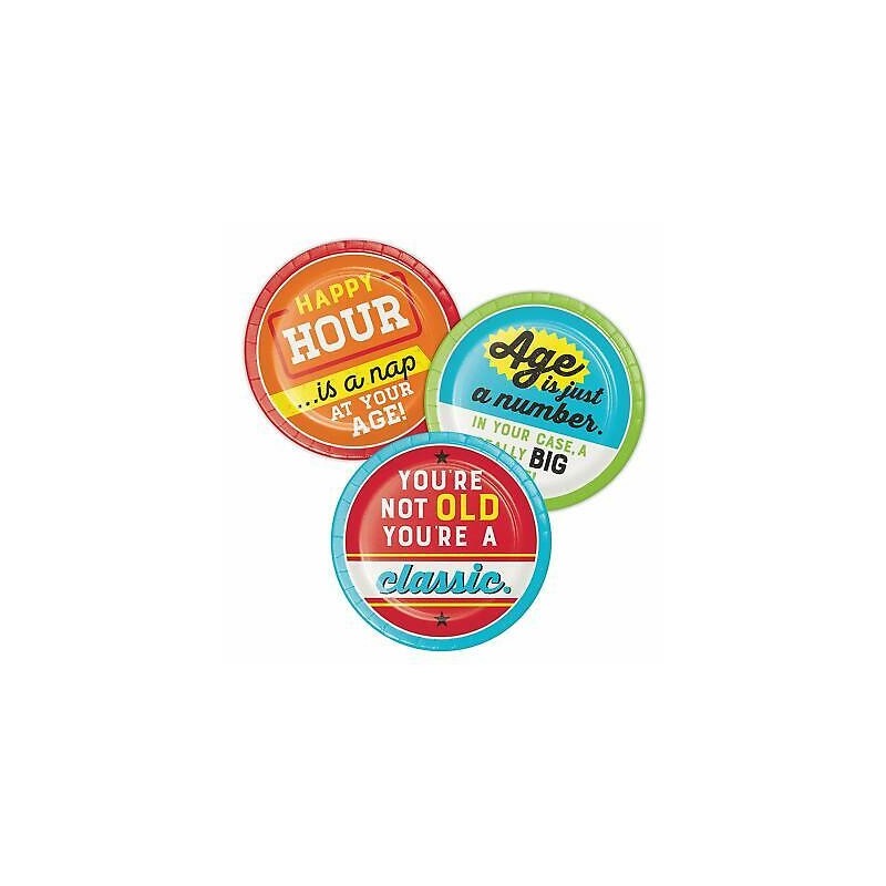 Old Age Humour Small Plates (Pack of 8) | Old Age Humour Party Supplies