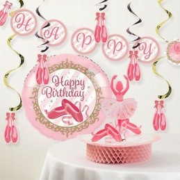 Ballerina Pink Striped Plastic Tablecloth | Ballerina Party Supplies