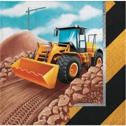 Construction Big Dig Small Napkins (Pack of 16) | Construction Party Supplies