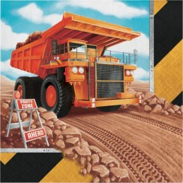 Construction Big Dig Large Napkins (Pack of 16) | Construction Party Supplies