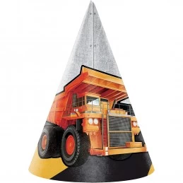 Construction Big Dig Party Hats (Pack of 8) | Construction Party Supplies