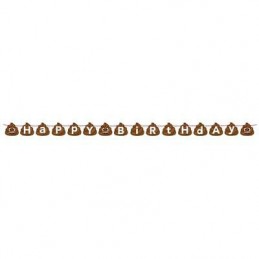 Emoji Poop Happy Birthday Banner | Emoji Party Supplies