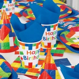 Block Party Paper Cups (Pack of 8) | Lego Party Supplies