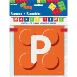 Block Party Time Banner | Lego Party Supplies