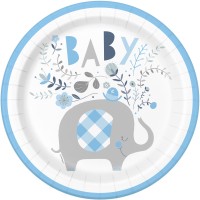 Blue Baby Elephant Baby Shower Party Supplies & Decorations